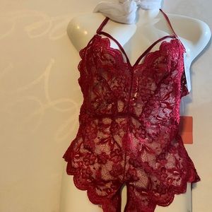 Sexy Red Lace one piece with opening